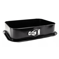 Obdélníková nepřilnavá forma na pružiny - černá - 34 x 24 cm - na koláče a torty - 