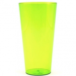 Magas edényhüvely betéttel "Vulcano Tube" - 20 cm - átlátszó zöld + áfonya-fagylalt színű betét - 