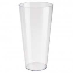 Hohe Topfhülle mit Einsatz "Vulcano Tube" - 20 cm - transparent + weißer Einsatz - 