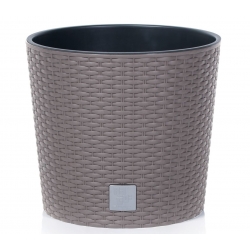 Apvalus augalų vazonas + įdėklas + drėkinimo sistema - Rato apvalus - 25 cm - mokos - 