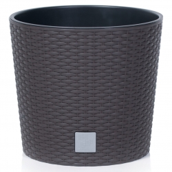 Apvalus augalų vazonas + įdėklas + drėkinimo sistema - Rato apvalus - 25 cm - umber, tamsiai rudas - 