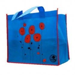Tote bag for groceries - 32 x 28 x 22 cm - poppies