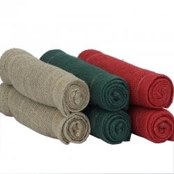 Ornamental jute, decorative textile - 50 x 300 cm - green