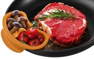 Snap-on grease drainer rack for frying pans - SmartCLICK; draining dish for frying pans