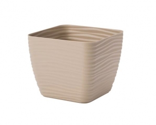 پوشش گلدان مربع "صحرا پیت" - 15 سانتی متر - قهوه لات - 