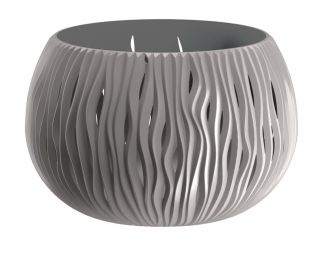 "Sandy Bowl Basic" round plant pot - 18 cm - stone-grey