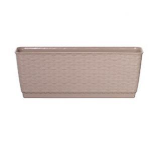 तश्तरी के साथ आयताकार फूल के बर्तन - रटोला - 49 x 17 सेमी - मोका - 