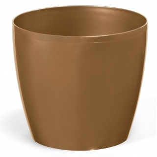 Cache-pot rond "Magnolia" - 30 cm - doré - 