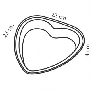 Hjerteformet bageplade - DELÍCIA - 23 x 22 cm - 