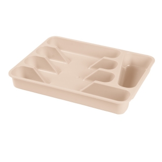 Bandeja para talheres com 5 compartimentos - Pablo - de cor creme - 