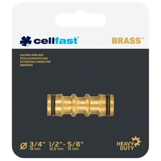 2-tie messinkiletkuliitin BRASS - 1/2 "- 3/4" - CELLFAST - 