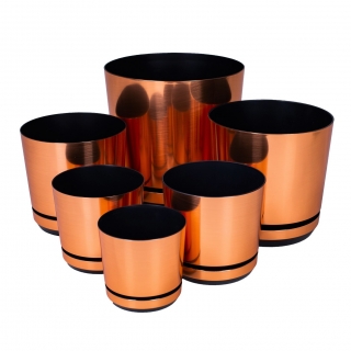 Vaso redondo "Dekor" - 12 cm - cobre - 