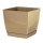 Maceta cuadrada con platillo - Coubi - 12 cm - Café con leche - 