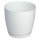 "Toscana" round plant pot with a saucer - 11 cm - white
